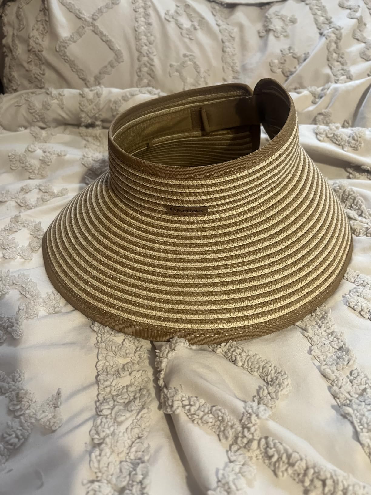 FURTALK Womens Sun Hat with Ponytail Hole Wide Brim Beach Straw Visor customer photo 2