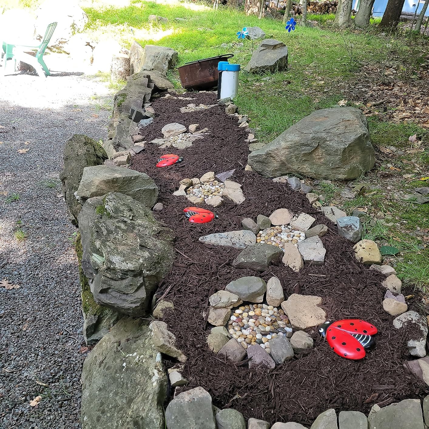 Ladybug Stepping Stones for Gardens and Outdoor Flower Beds - Set of 3 customer photo 1
