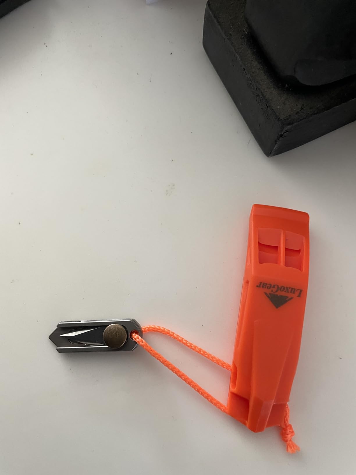 LuxoGear Emergency Whistles with Lanyard Safety Whistle Survival Shrill Loud Blast for Kayak Life Vest Jacket Boating Fishing Boat Camping Hiking Hunting Rescue Signaling Kids Lifeguard Plastic 2 Pack customer photo 1