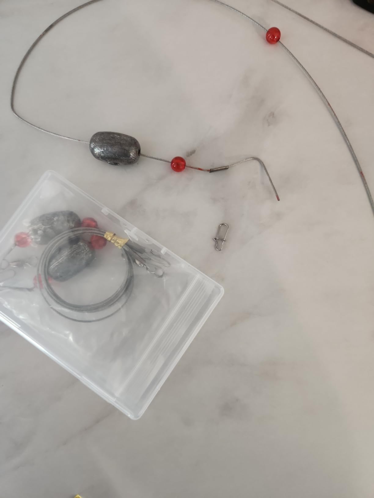 Carolina Rig Catfish Rig Saltwater Bottom Surf Fishing Rigs Flounder Rigs Wire Leaders with Egg Sinkers for Flounder Catfish Grouper Striped Bass Drum Redfish Fishing customer photo 2