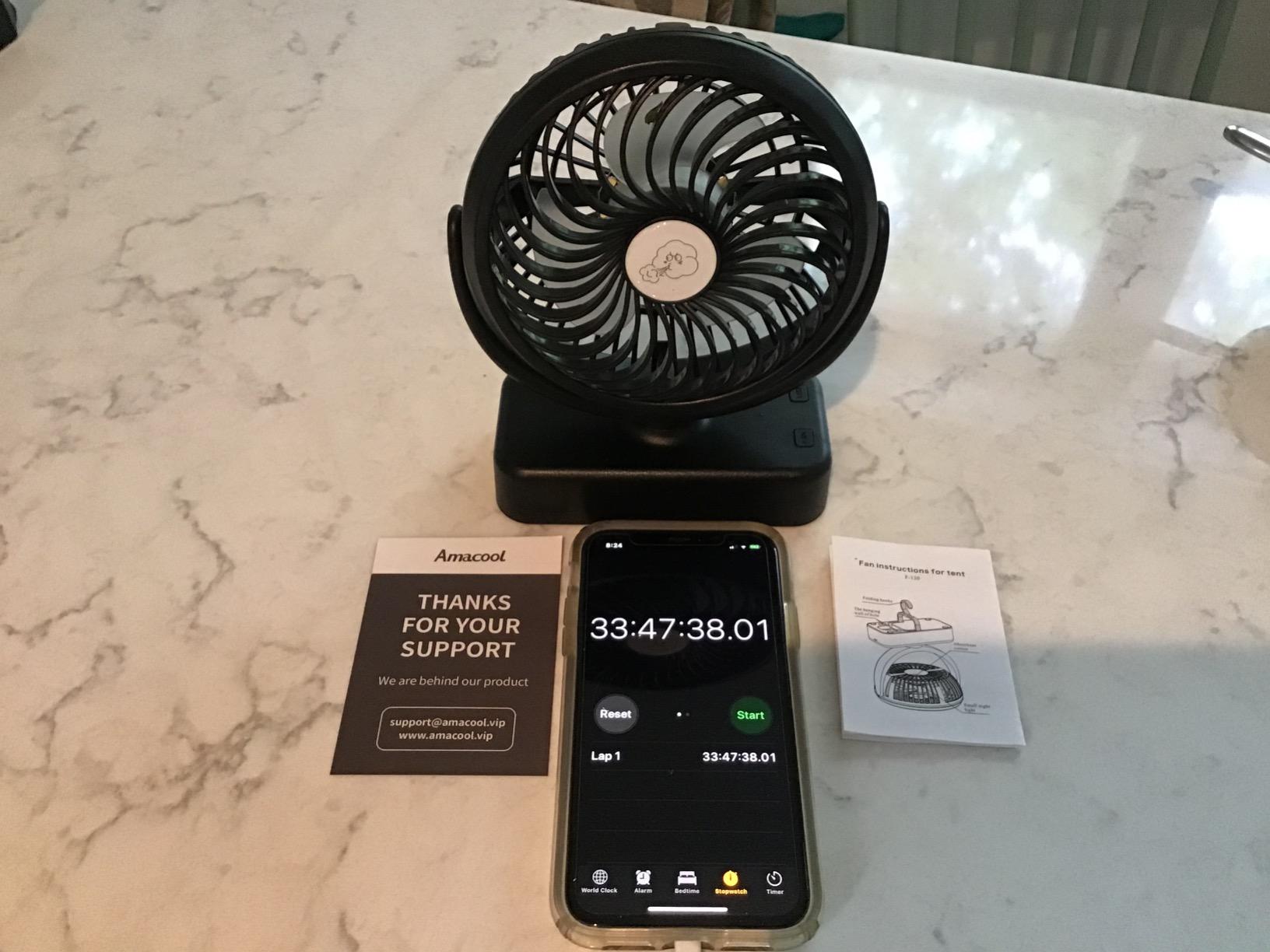 AMACOOL Portable Camping Fan with LED Lantern- 40H Work Time Rechargeable customer photo 1
