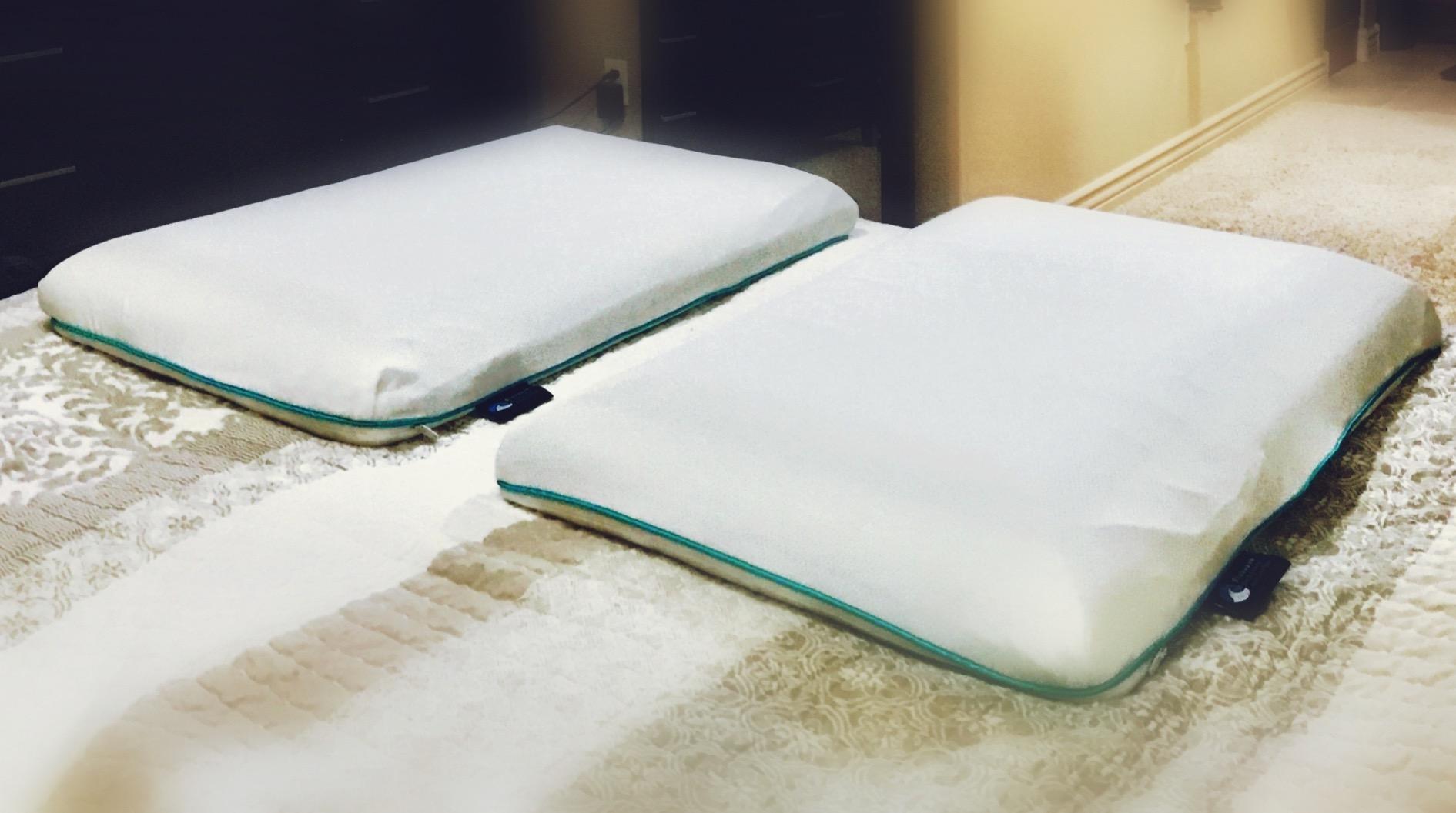 Bluewave Bedding Ultra Slim Max Cool CarbonBlue Gel Memory Foam Pillow for Stomach and Back Sleepers - Thin, Flat Design with Advanced Cooling (2.75-Inch Height, Standard Size) customer photo 1