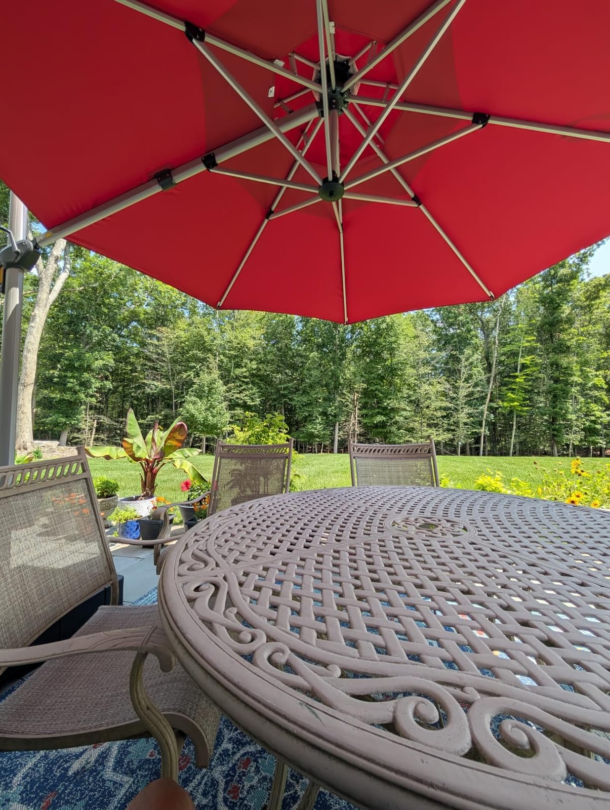 PURPLE LEAF Cantilever Patio Umbrella 10 FT Wind Resistant Canopy Navy Blue customer photo 1