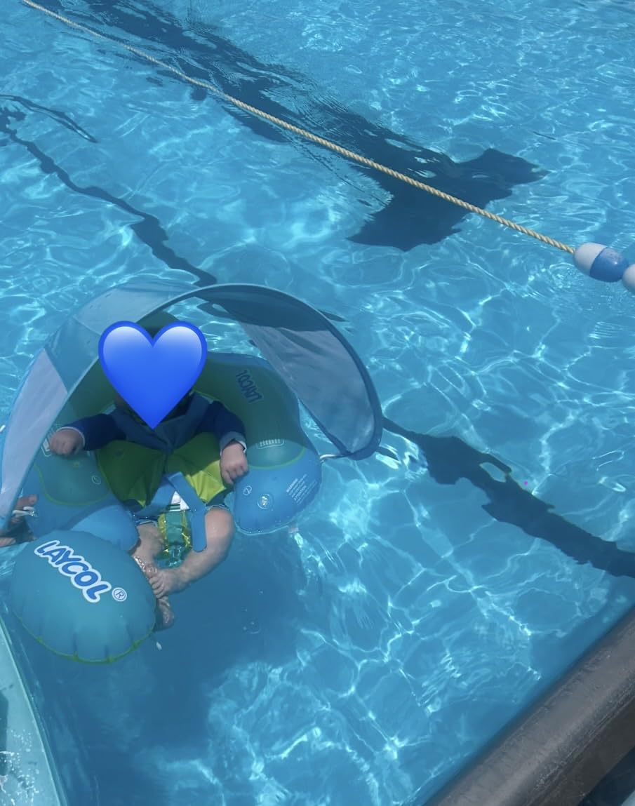 Baby Pool Float with Canopy UPF50+, 5 Point Safety Buckle for 3-36M customer photo 2