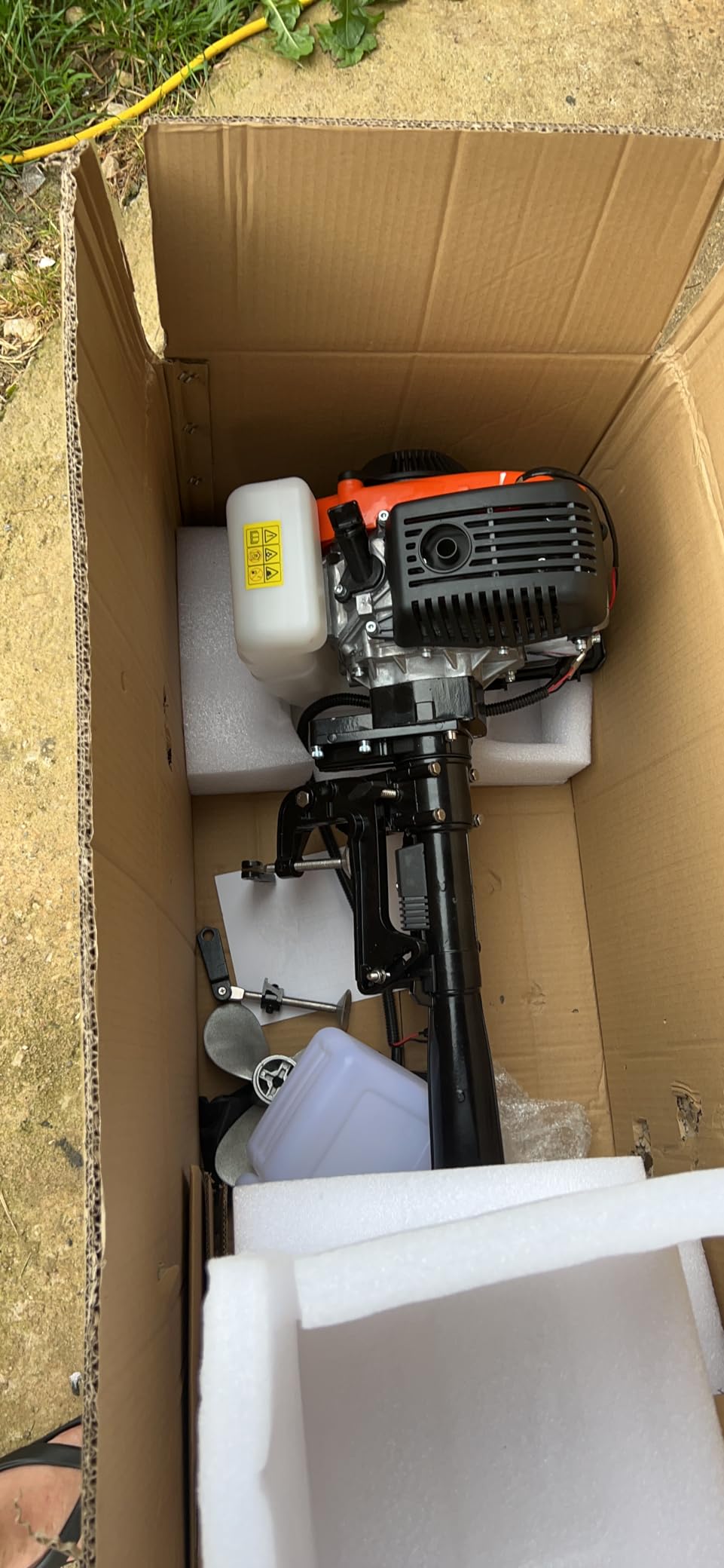 4HP 4 Stroke Outboard Motor Boat Engine, Heavy Duty 55CC Boat Motor with Air Cooling CDI System customer photo 1