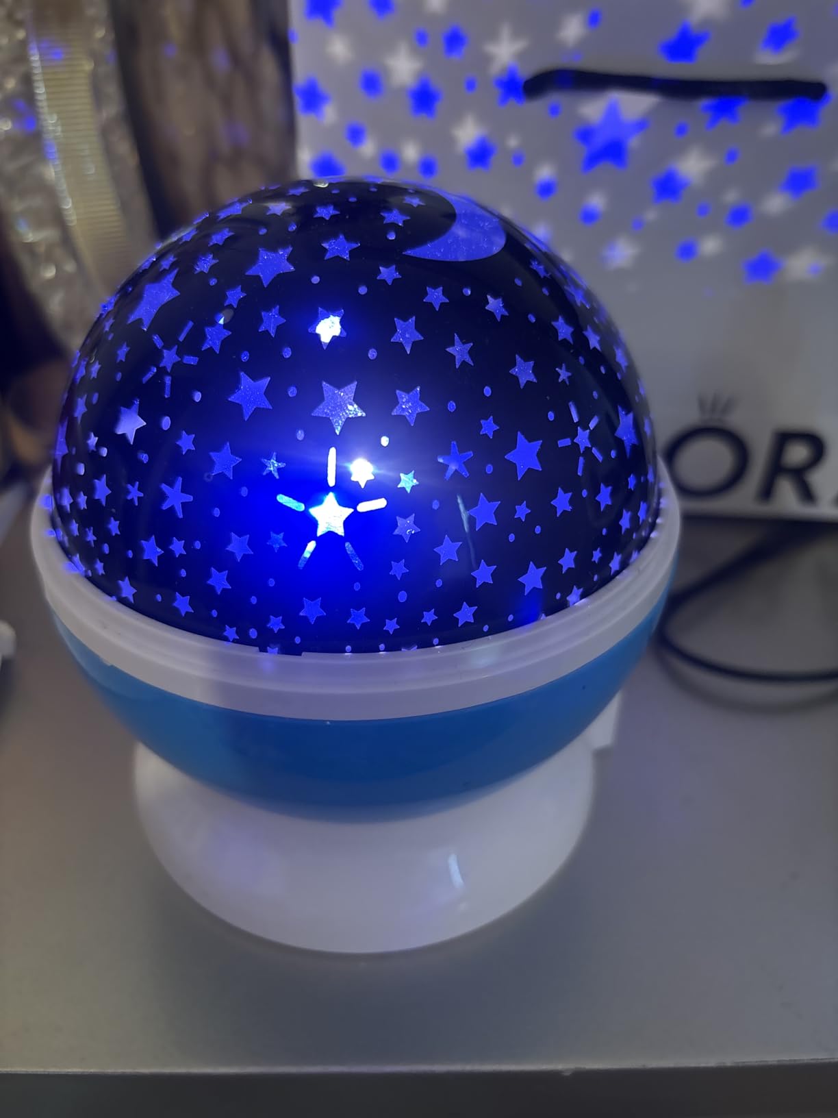 RICTLY Night Light for Kids, Kids Night Light Nebula 360 Degree Rotation - 4 LED Bulbs 12 Light Color Star Projector Changing with USB Cable, Romantic Gifts for Men Women Children customer photo 2
