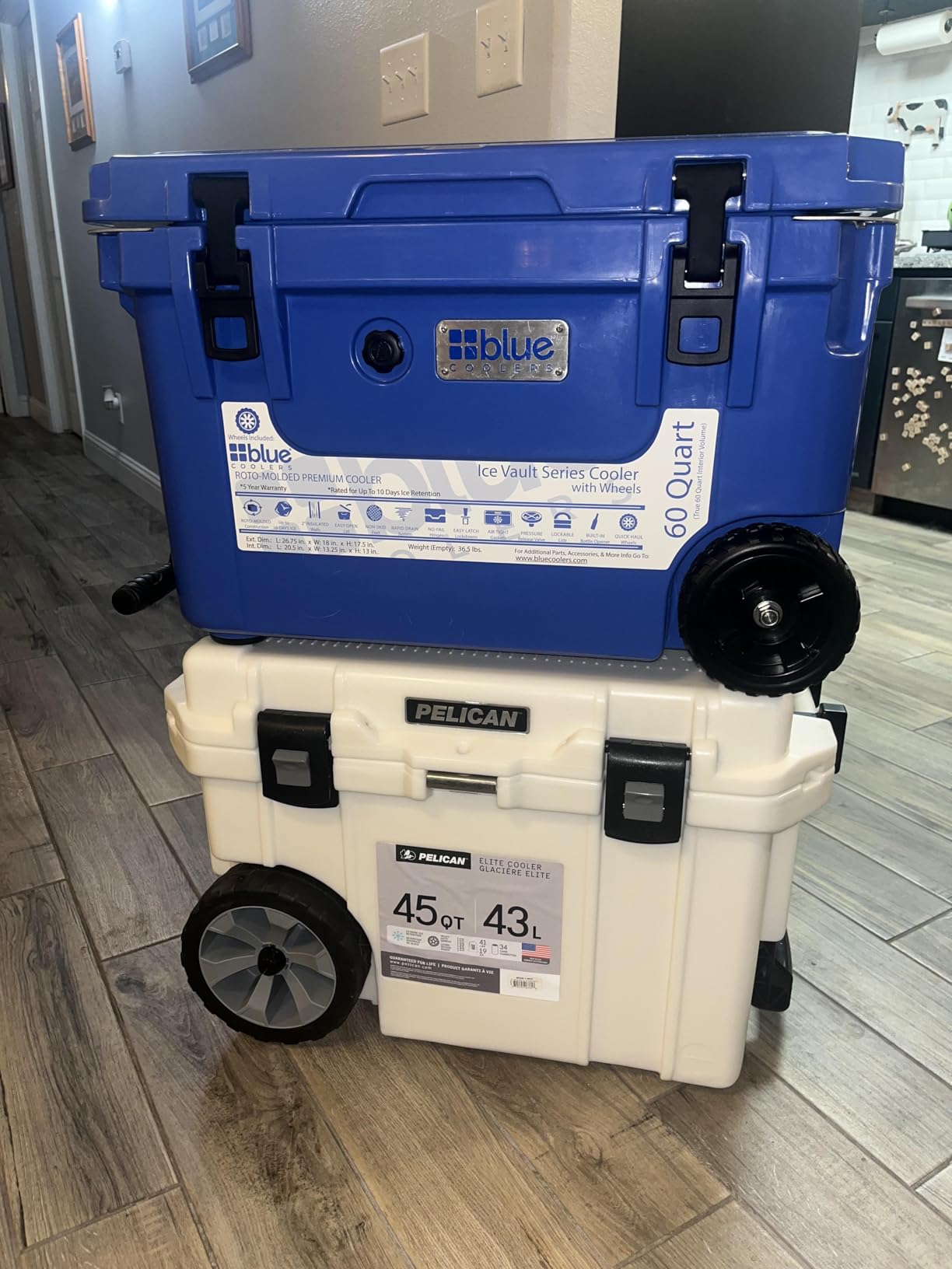 Blue Coolers Ice Vault – 60 Quart Roto-Molded Ice Cooler with Wheels | Large Ice Chest Holds Ice up to 10 Days | customer photo 1