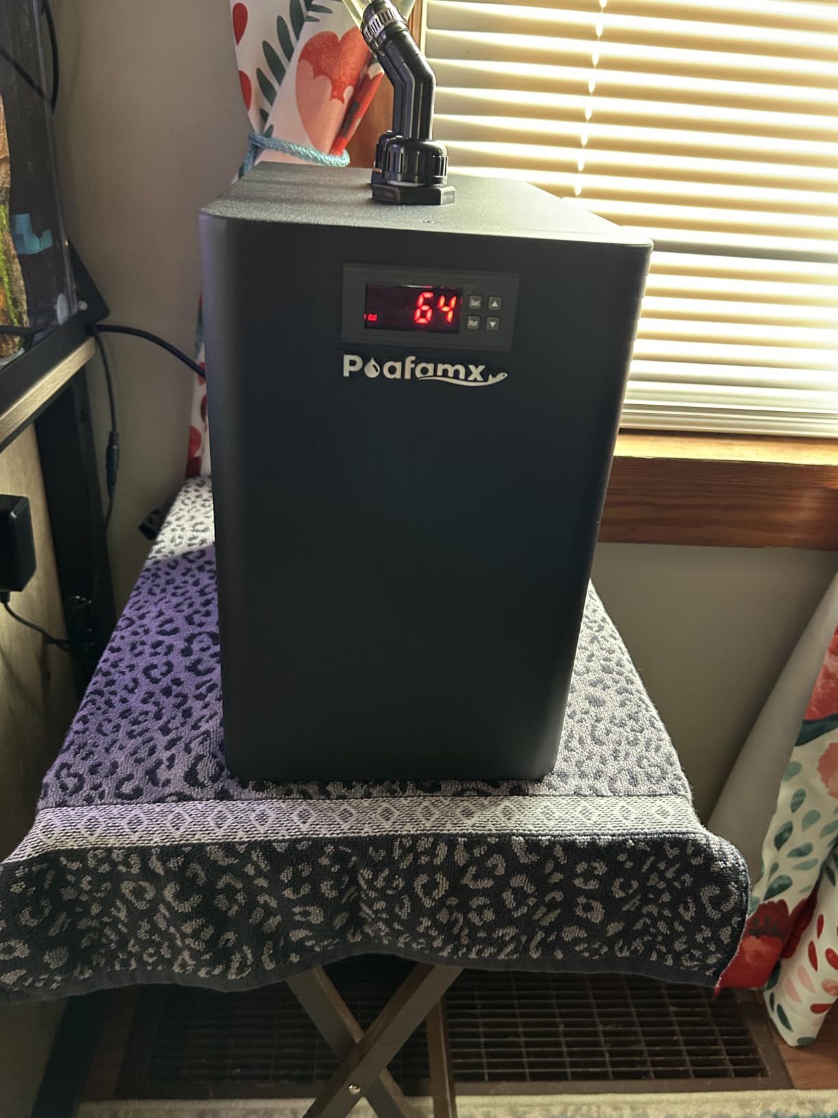 Poafamx 42gal Aquarium Chiller 1/10 HP Ultra Quiet Compressor Water Chiller | with Pump & Tubing, for Axolotl Jellyfish Hydroponics System Coral Reef Tank, 160L Freshwater Saltwater Cooling System 110V customer photo 1