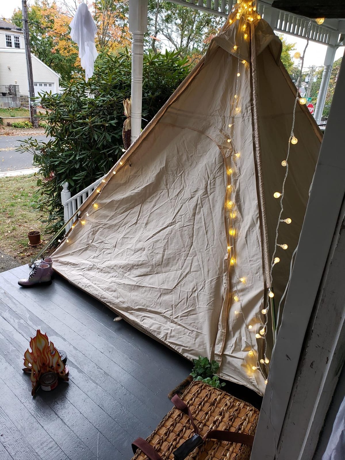 Latourreg 2 Person Outdoor Camping of 2M Canvas Camping Pyramid Tent Large Adult Teepee Pagoda Tent customer photo 2