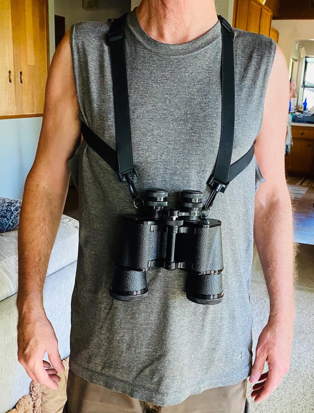 Binocular Harness Strap, X-shaped Adjustable and Deluxe Bino Chest Straps for Hunting, Fits for Carrying Binocular, Cameras, Rangefinders and More customer photo 2