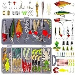 GOANDO Fishing Lures Kit for Freshwater Bait Tackle Kit for Bass Trout Salmon Fishing Accessories Tackle Box Including Spoon Lures Soft Plastic Worms Fishing Gifts customer photo 1