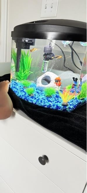 Aqueon LED MiniBow Small Aquarium Fish Tank Kit with SmartClean Technology, Blue, 1 Gallon customer photo 1