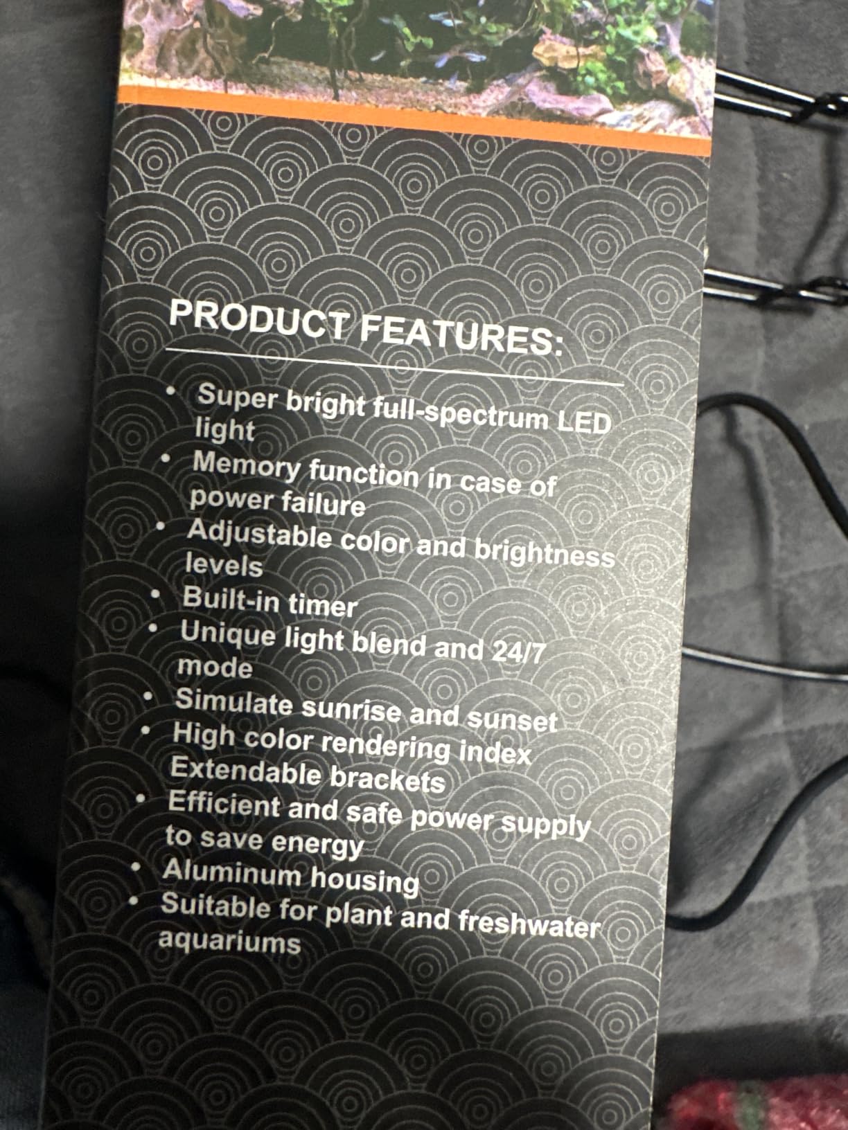 hygger 18W 24/7 Lighting Aquarium LED Light, Sunrise-Daylight-Moonlight Mode and DIY Mode, Adjustable Timer Adjustable Brightness Fish Tank Light with Extendable Bracket 7 Colors for Planted Tank customer photo 1