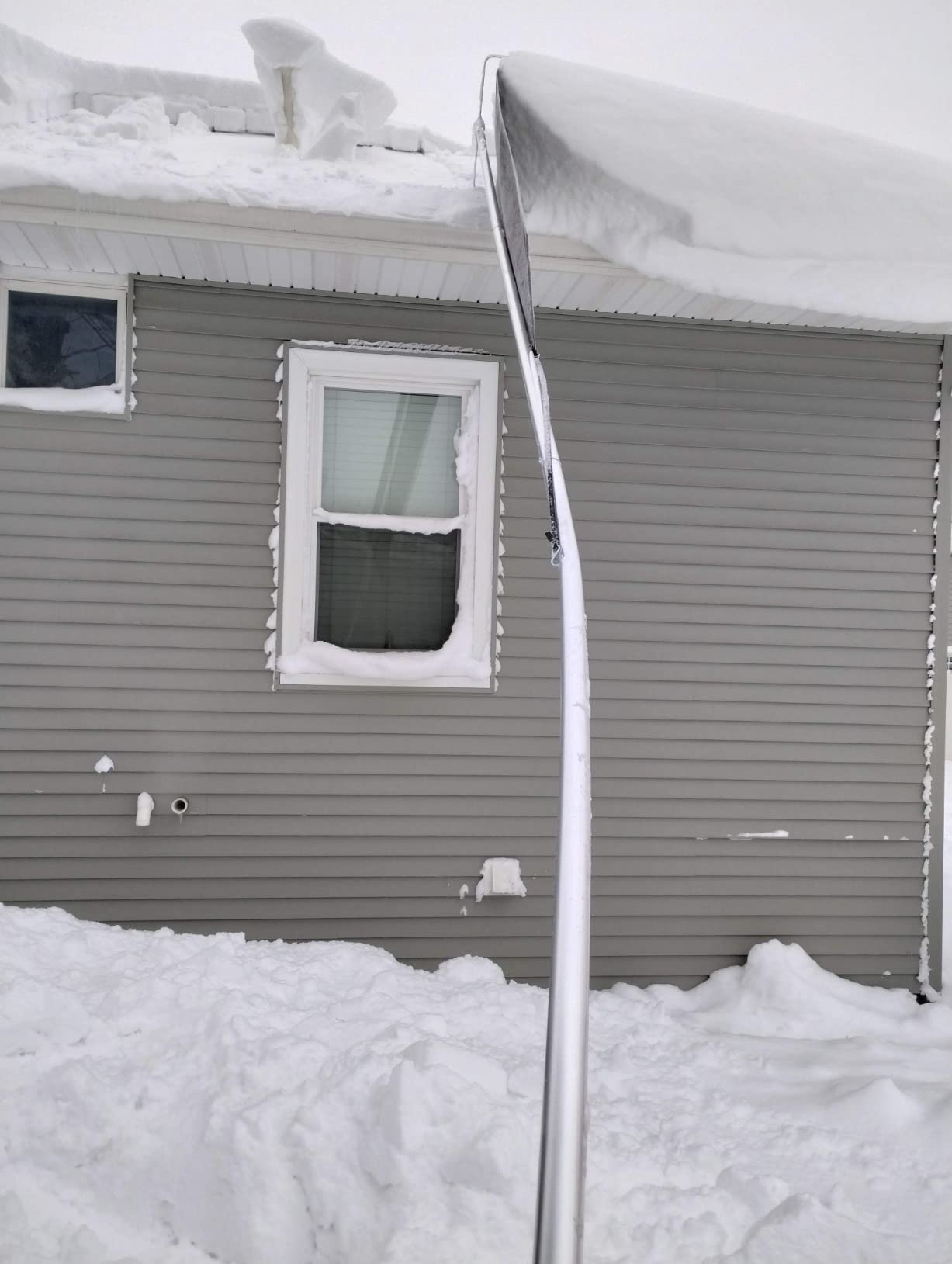 ROOF-RAZOR Roof Rake for Snow Removal | Safe-FAST-Easy Rooftop Tool | 25ft Handle | Wide 24in Cutting Head | Rugged Anti-Rip Snow Slide | MinnSNOWta Snow Rakes for House customer photo 2