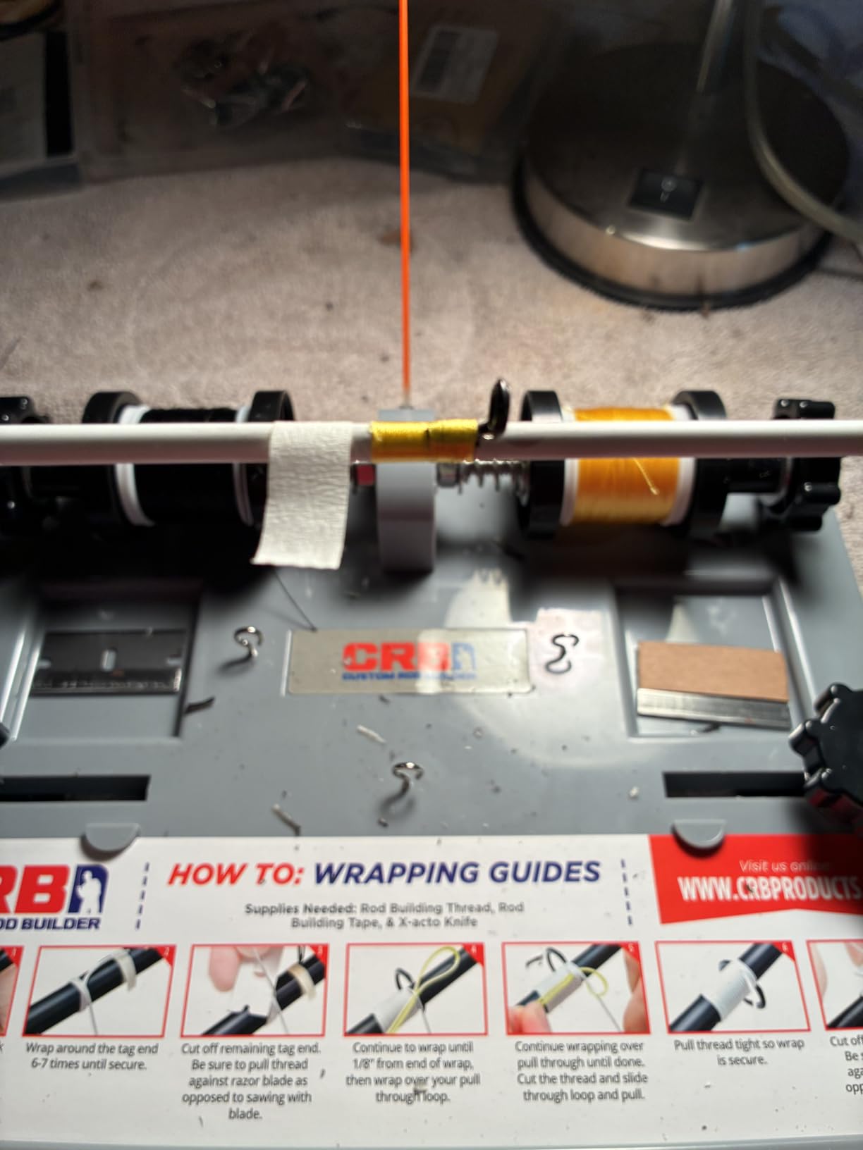 CRB Advanced Hand Wrapper System – 2 Spool Thread Tensioner & Rod Stand for Rod Building customer photo 2