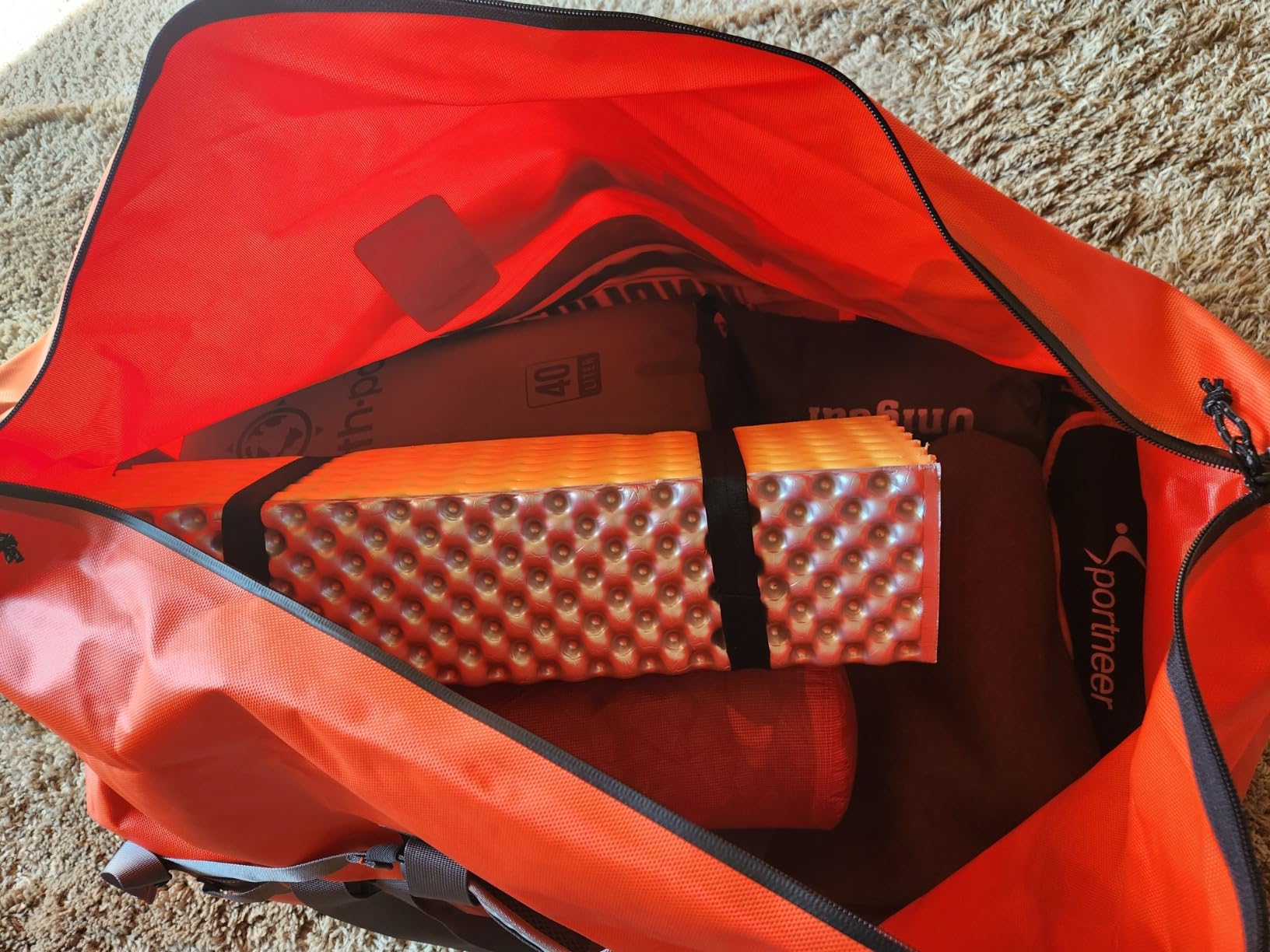 UNPLUG Ultimate Adventure | 1680D Heavy Duty Waterproof Bag | Large Travel Bag which can be Used for Camping, Motorcycling, Boating, or Hunting|155L Storm Grey customer photo 2