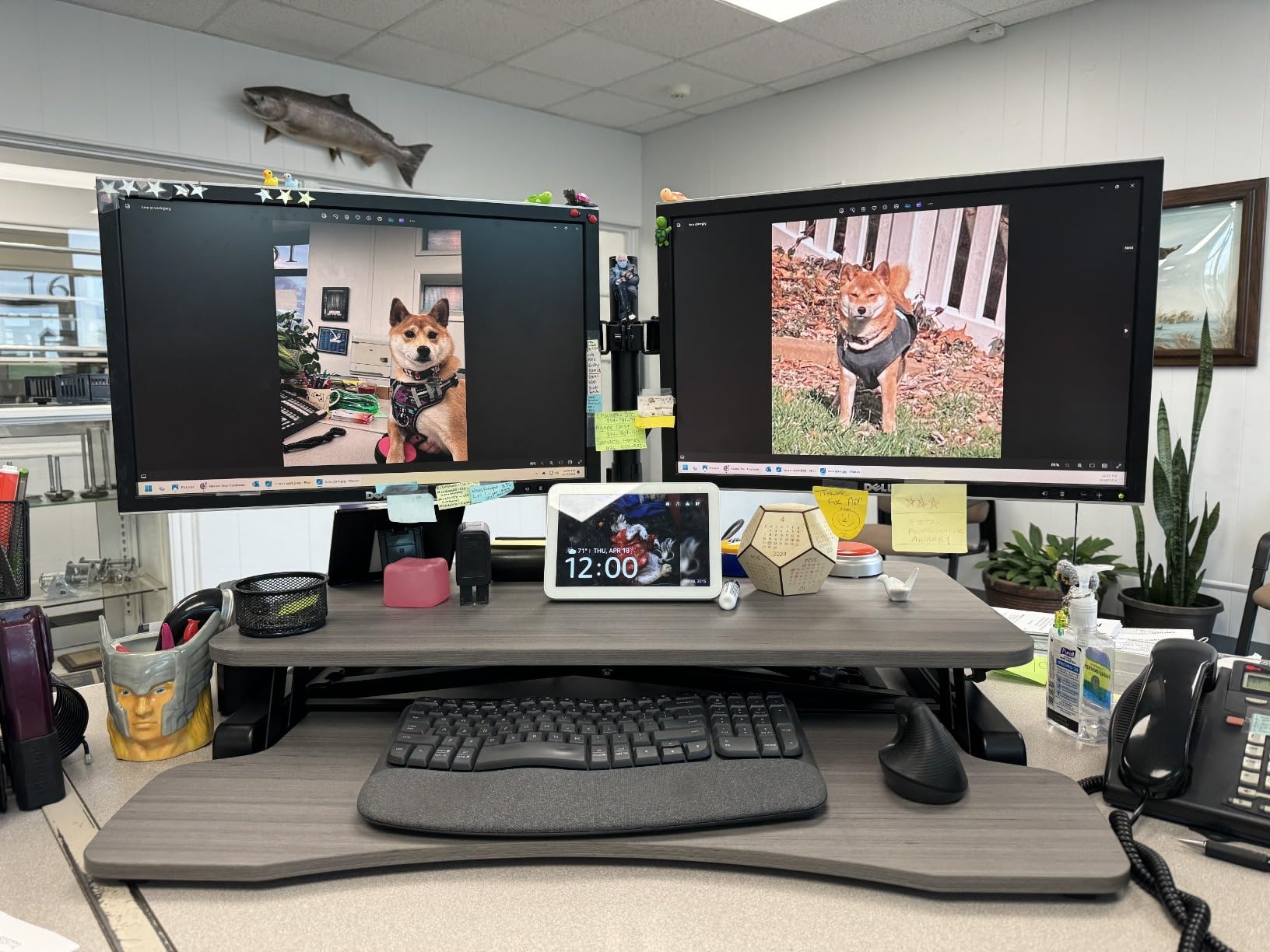 VIVO Black 32 in Standing Desk Converter with Monitor Stand, DESK-V000K-M2 customer photo 1