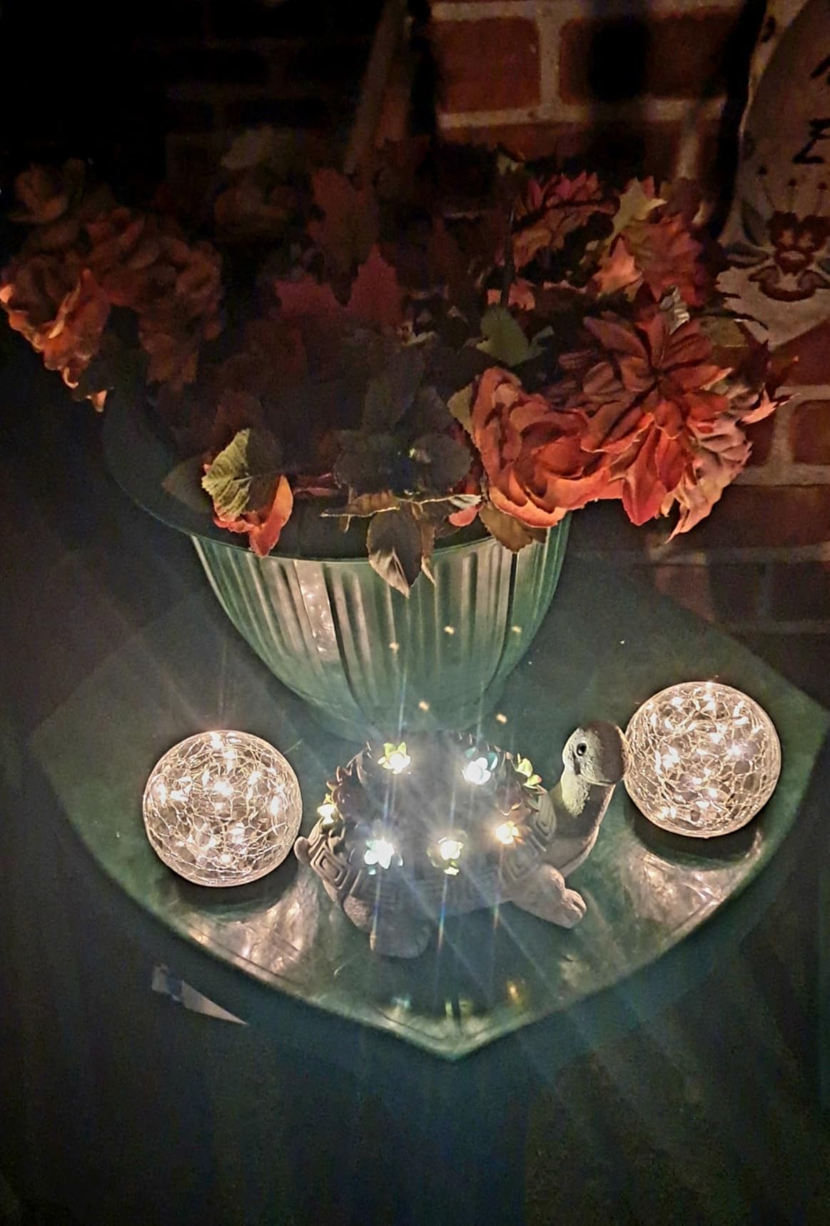 Nacome Solar Turtle Garden Statue - Succulent & 7 LED Lights, Outdoor Decor customer photo 2