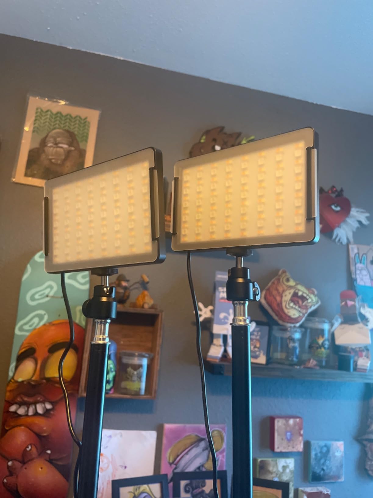 2 Packs RGB LED Video Light with Tripod Stand/White Filters customer photo 2