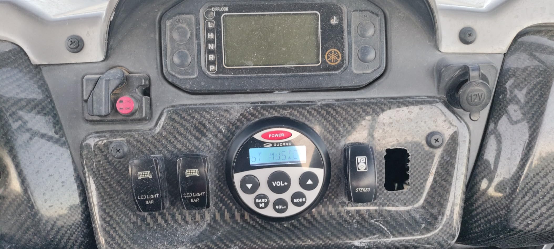 Boat Marine Stereo Receiver Bluetooth - 45 x 4 Watts Audio AM FM Gauge Waterproof Radio Tuner Streaming for Boats Golf Cart ATV UTV and Spa Hot Tubs GR304 customer photo 2