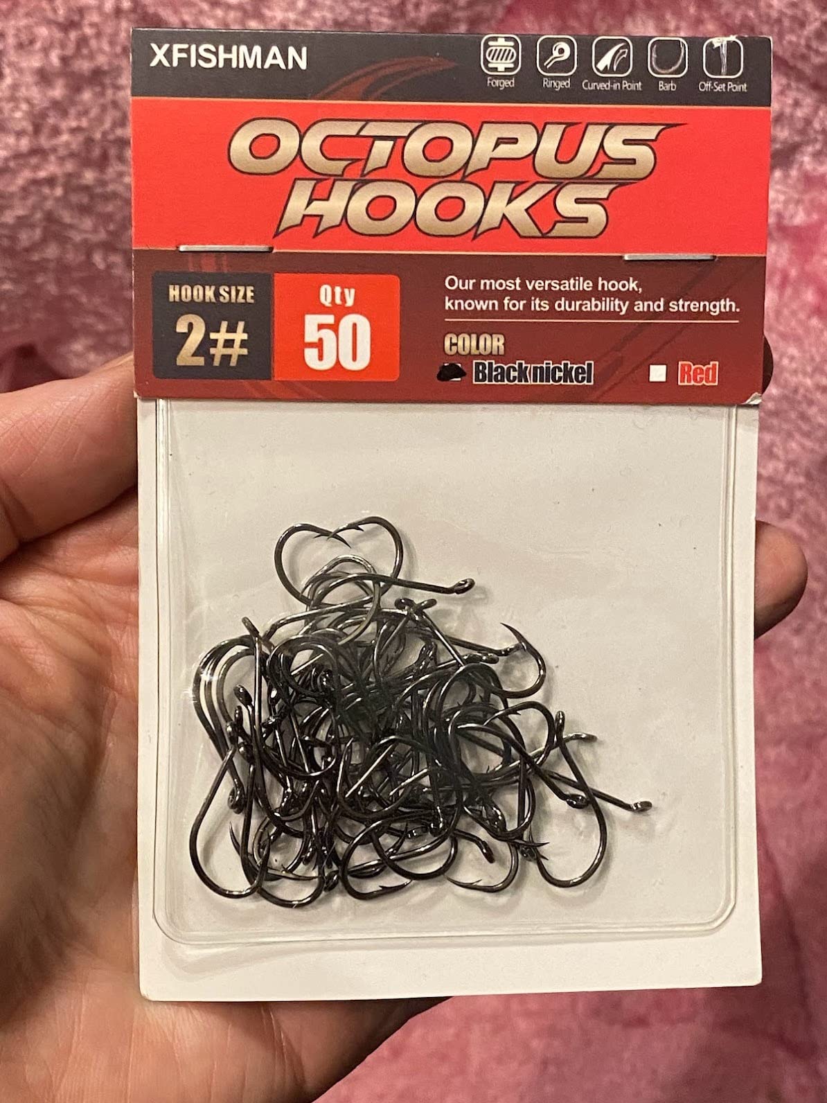 Octopus-Hook-Fishing-Beak-Circle-Hooks-Freshwater-Red-Black-100-50 Pack customer photo 2