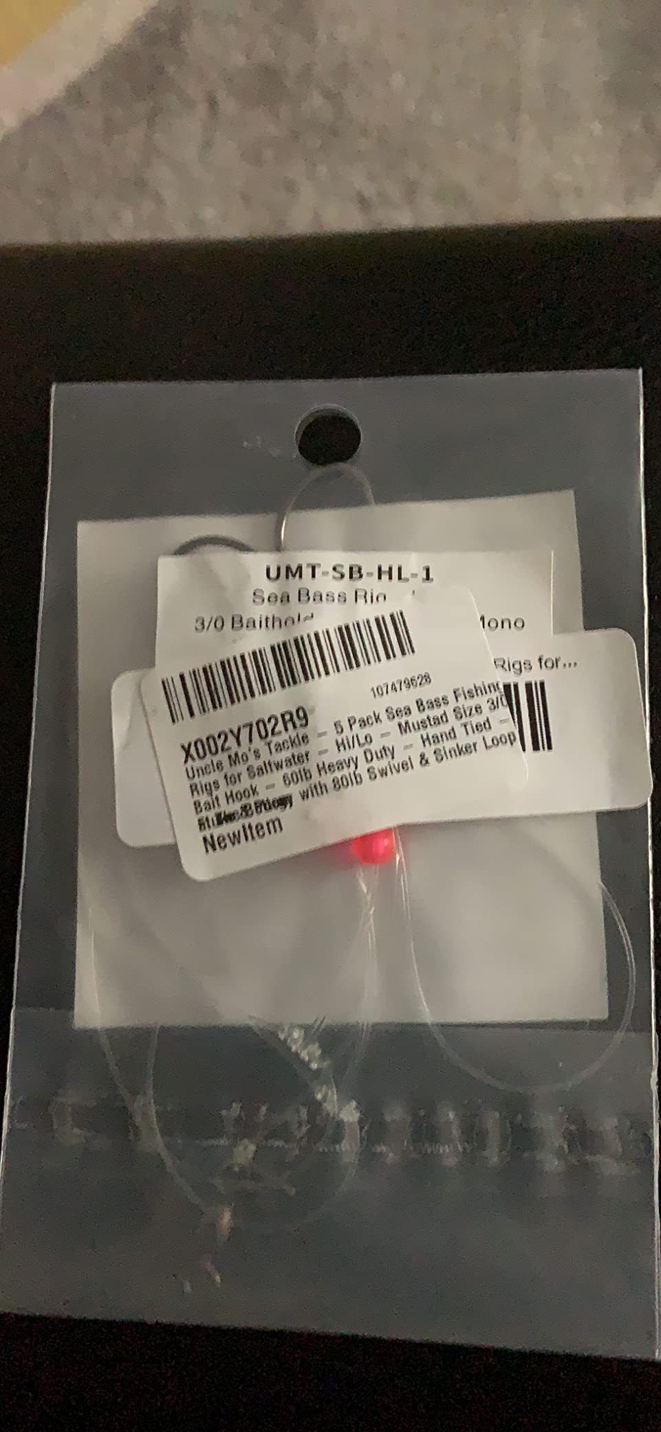 UMT Sea Bass Hi/Lo Saltwater Fishing Rigs 1, 5 &10 Pack, 3/0 Bait Hook, 60lb Heavy Duty Mono, 80lb Swivel & Sinker Loop, Hand Tied for Fluke Porgy Snapper Croaker Sea Trout Tautog Spot Pompano customer photo 1
