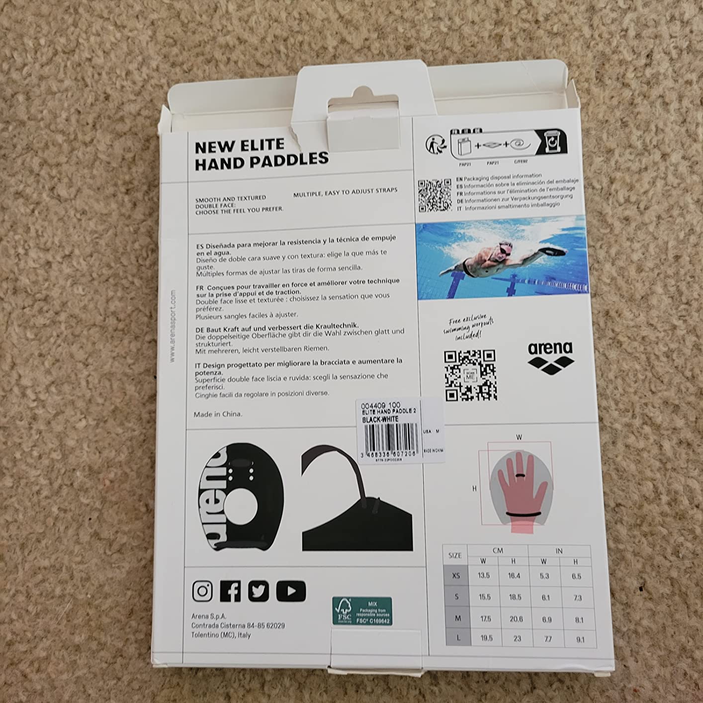 Arena Unisex Elite Hand Paddle 2 for Lap Swimming and Technique Training, Swim Equipment for Men and Women, 4 Sizes customer photo 1