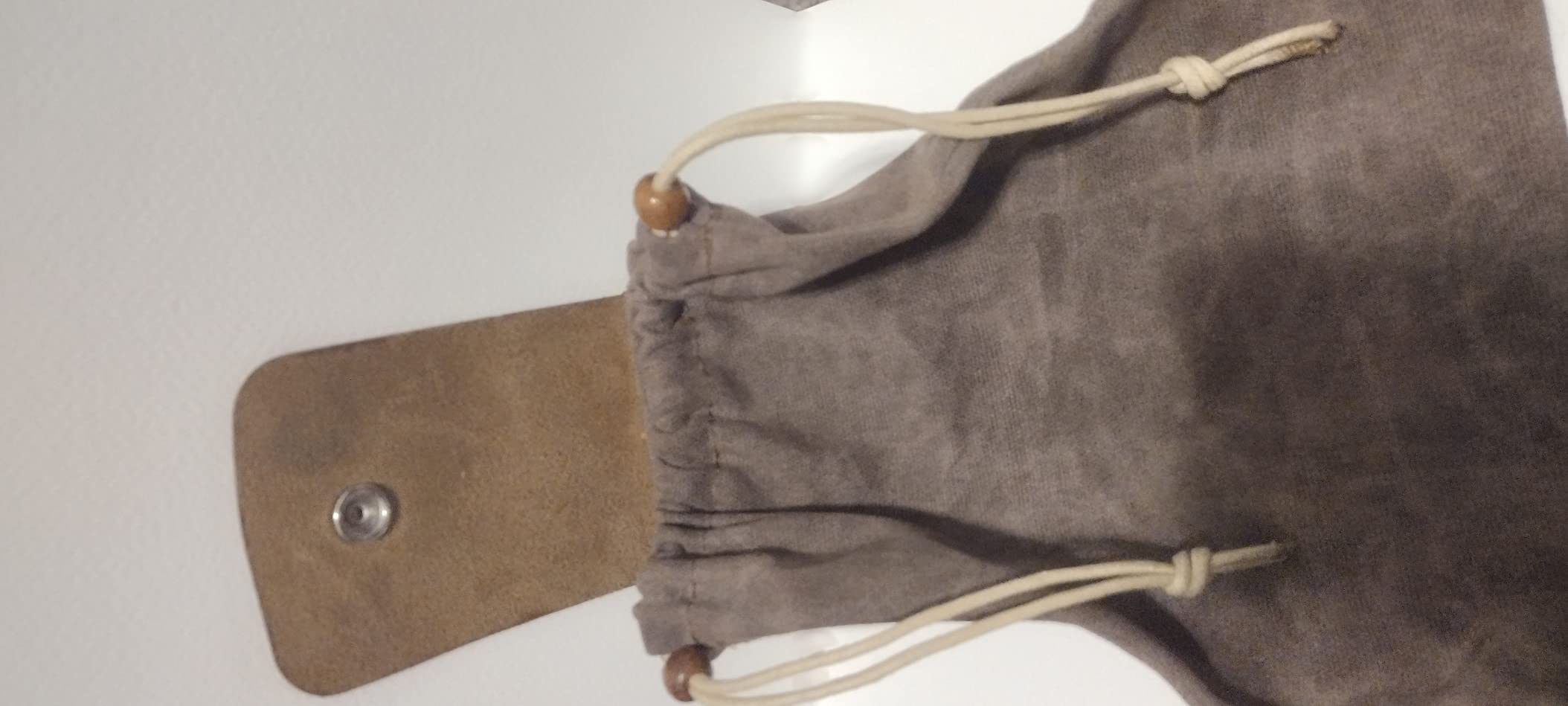 Foraging Bag Waxed Canvas Collapsible Outdoor Camping Foraging Pouch Mushroom Storage Water Resistant Leather Bushcraft Belt Tinder Dump Pouchs Brown for Travel Camping Hiking Bag Only (Brown) customer photo 1