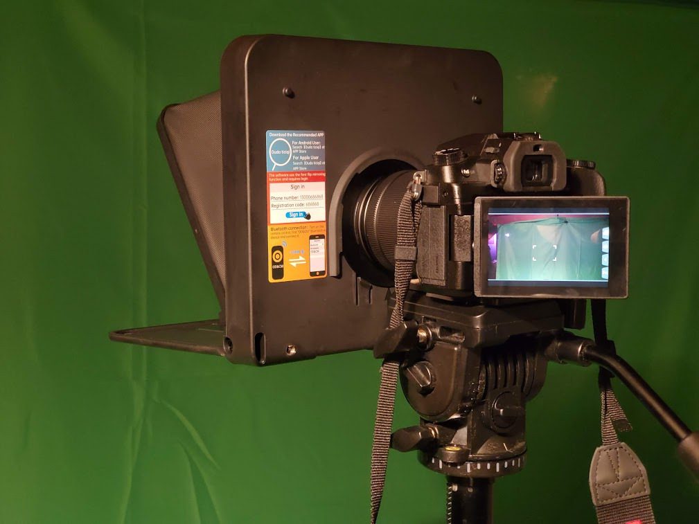 LENSGO 9.7” Teleprompter for Camera iPad Tablet Smartphone w/Remote Control, APP Compatible with iOS & Android System for Online Teaching Vlogger Live Streaming Interview, Fold in One Sec customer photo 2
