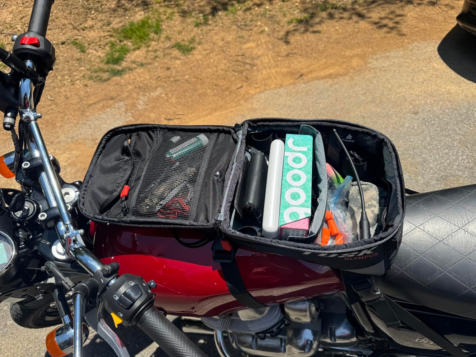 TUSK Olympus Tank Bag Large – 8L Motorcycle Luggage, Black/Grey, Waterproof Zippers, Phone Map Pocket, Fits ADV, Dual Sport, Touring, and Dirt Bikes customer photo 2