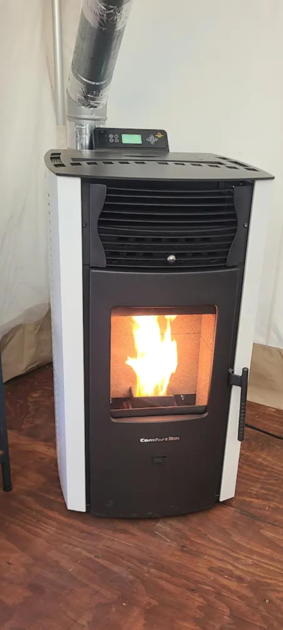 HP50S Small Wood Pellet Stove Compact Heats 2,200 ft² 47 lb Hopper Arctic White customer photo 1