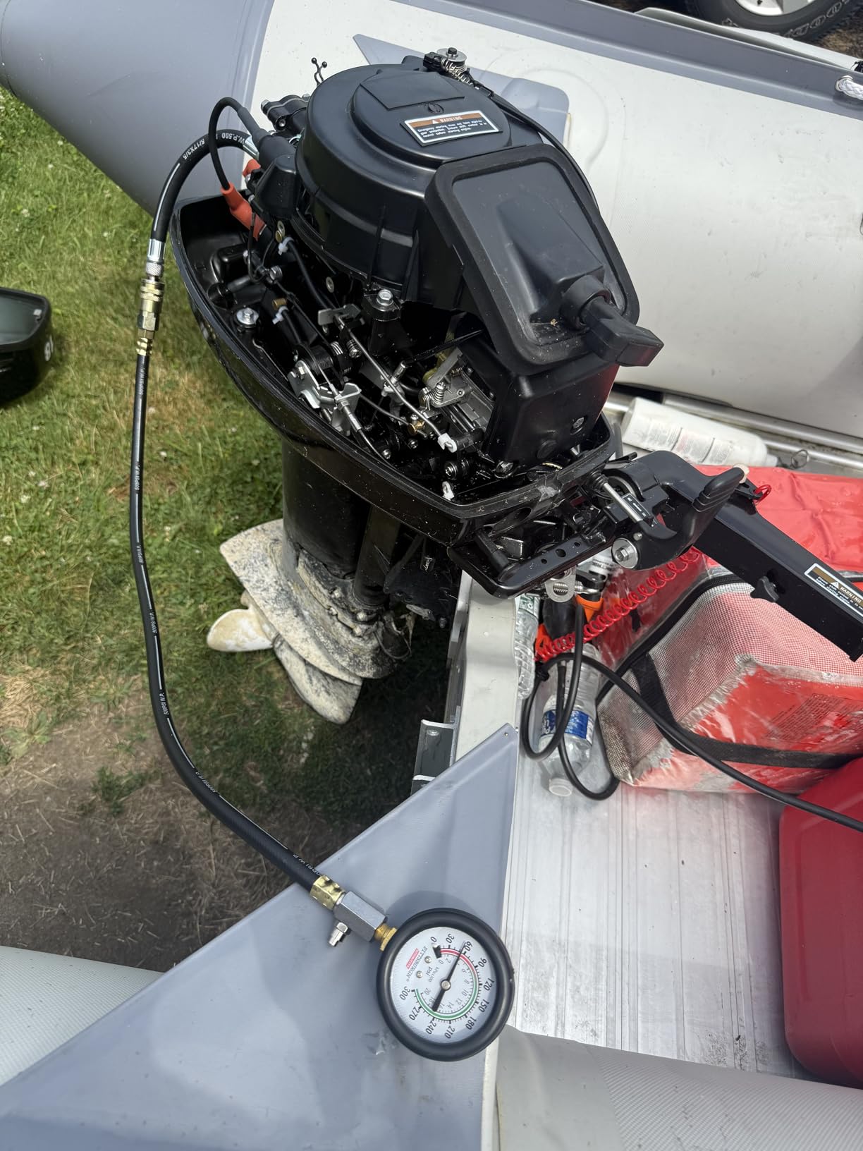 Outboard Boat Motors, 2 Stroke 18HP Outboard Motor Boat Motor, 246CC Heavy Duty Fishing Boat Engine Marine Engine with CDI Ignition System Water Cooling System, 40CM/16inch Short Shaft customer photo 1
