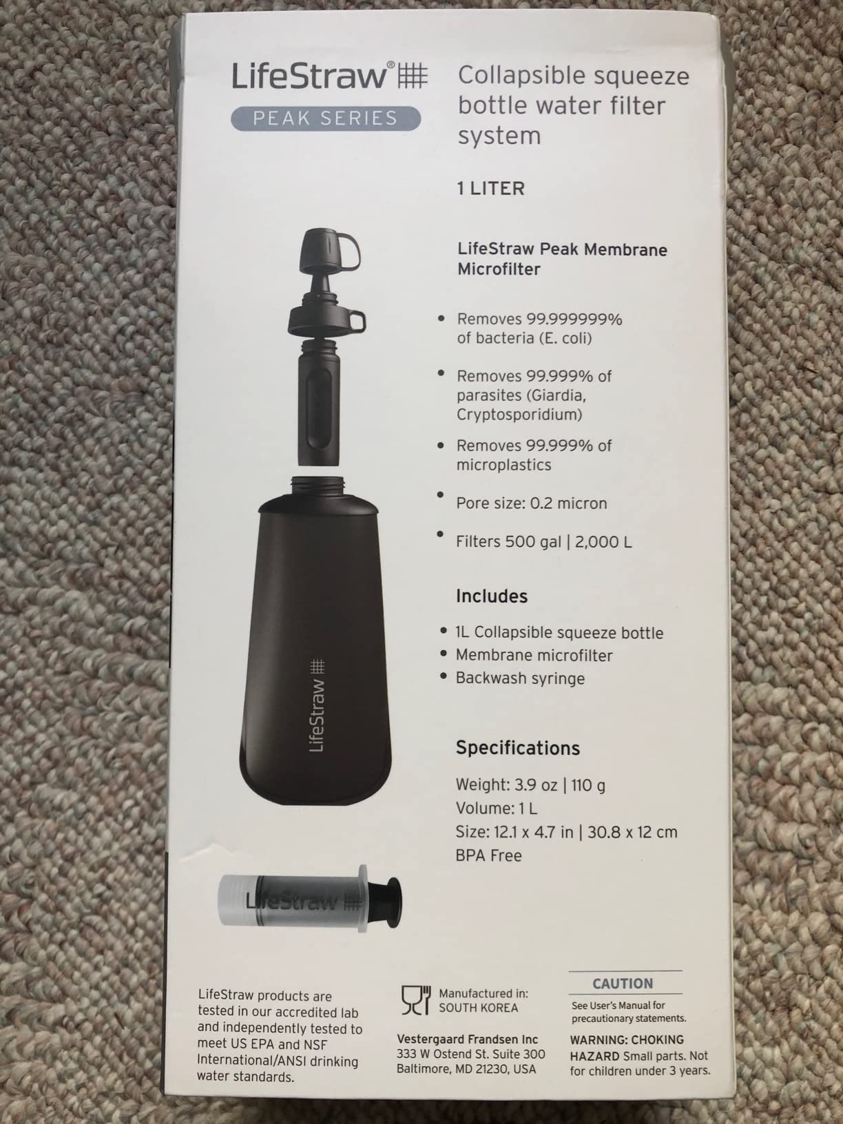 LifeStraw Peak Series Water Filter - 1L, Dark Mountain Gray, Protects Against Bacteria and Parasites, Ultra-Compact and Versatile customer photo 1