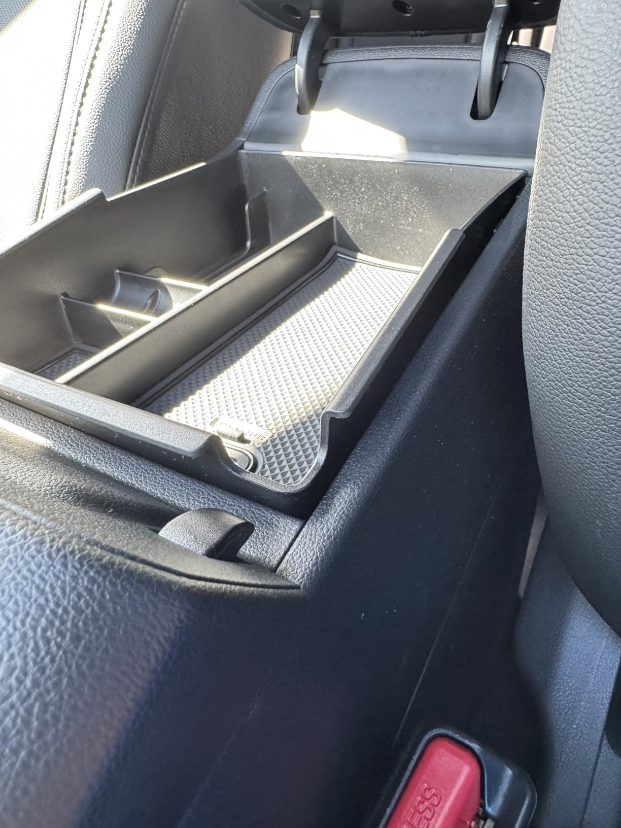 Upgraded Design Center Console Organizer Tray for Hyundai Santa Cruz 2022-2024 - Custom Fit Armrest Insert, Non-Slip ABS Matte Black (Fits SE/SEL Only, Excludes Limited & XRT) customer photo 2