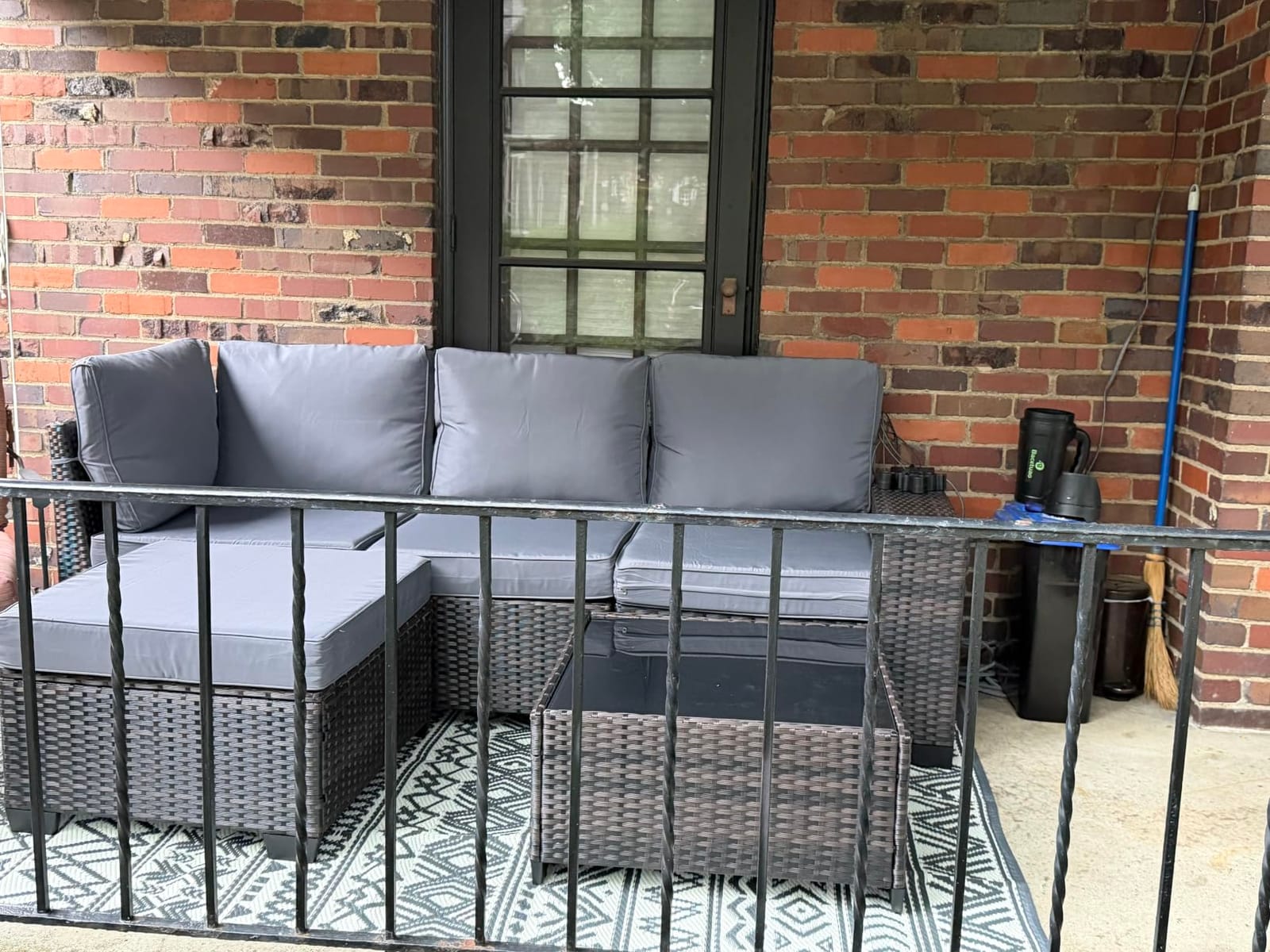 MontVoo Outdoor Rug Carpet Waterproof 5x8 Outdoor Patio Rug Mat Reverisble Plastic Straw Outdoor Rug for RV Camping Picnic Beach Balcony Boho Grey customer photo 2