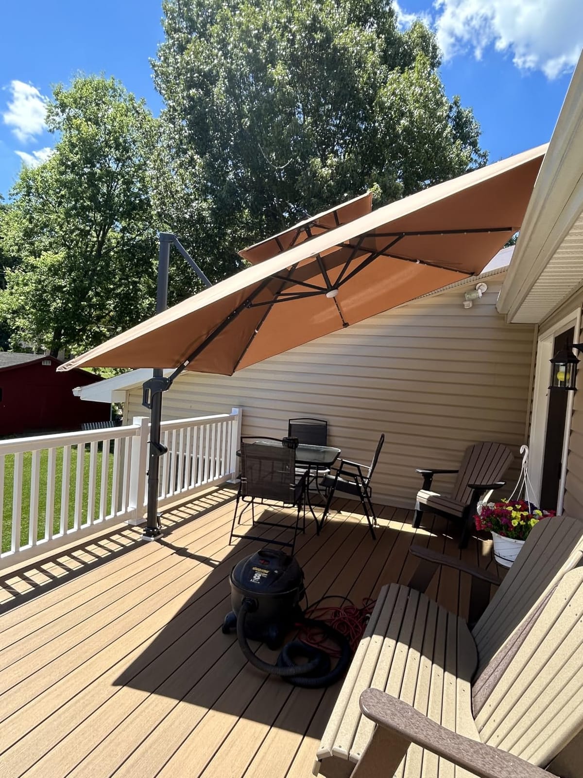 Best Choice Products 10x10ft Cantilever Patio Umbrella w/Base Included, Solar LED Lights 360 Rotation Large Offset Hanging Outdoor Shade for Deck Pool Backyard w/Stand – Tan customer photo 1