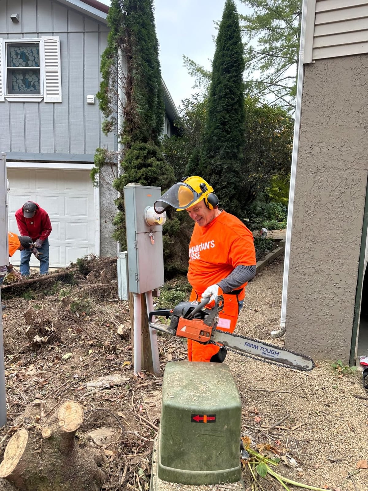 NEIKO Safety Face Shields, Forestry Helmet with Shield and Earmuffs customer photo 2