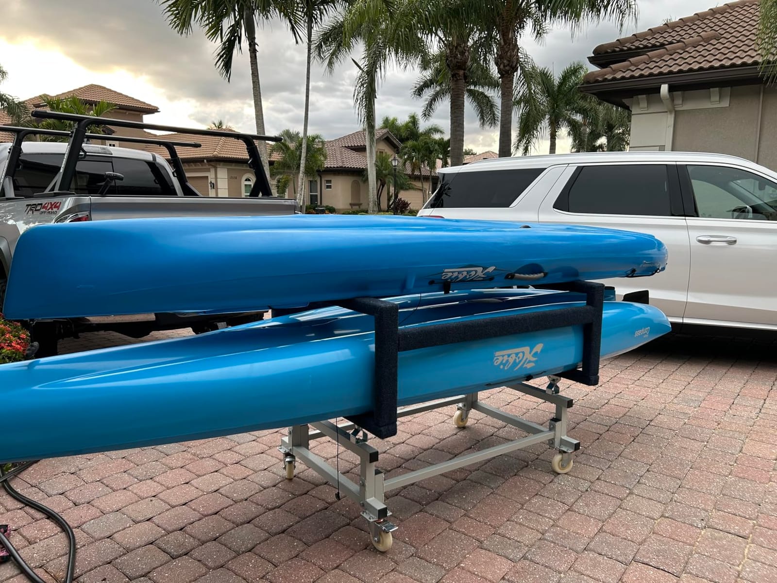 Jet Ski Dolly Cart, PWC Stand with Adjustable Carpeted Bunks customer photo 2
