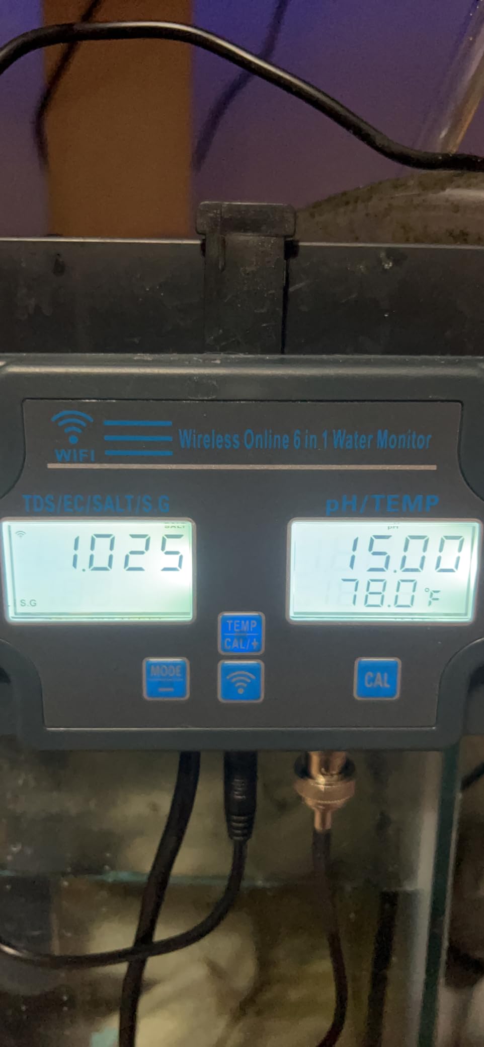 Smart Water Quality Tester, 24 hrs Wireless App Monitoring of pH EC TDS Salinity SG Temperature, Mountable with Alarm Function for Aquariums & Hydroponics customer photo 1