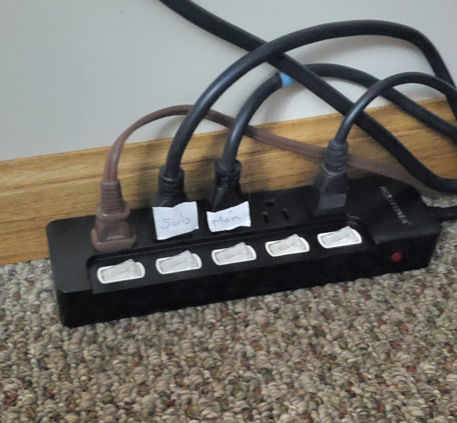 10FT Heavy Duty Extension Cord with Individual Switches on Off, 1875W Appliance Extension Cord with Surge Protector, 6 outlets, High Wattage for Microwave, Aquarium, Kitchen, Garage Must Have customer photo 2