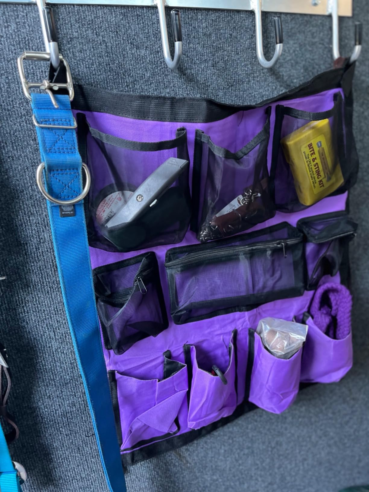 Riakrum 2 Pcs Horse Trailer Grooming Bag, Purple Blue, 29.92 x 22.83 Inch customer photo 1