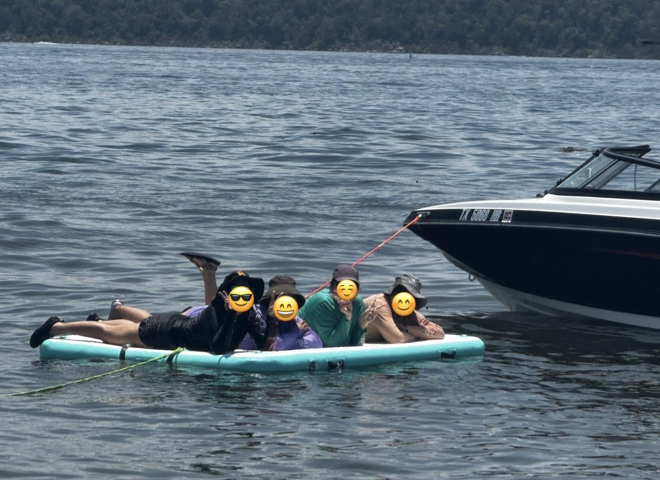 5ft/6ft/8ft/10ft Floating Dock Water Platform, Multi-People Inflatable Floating Mat customer photo 1