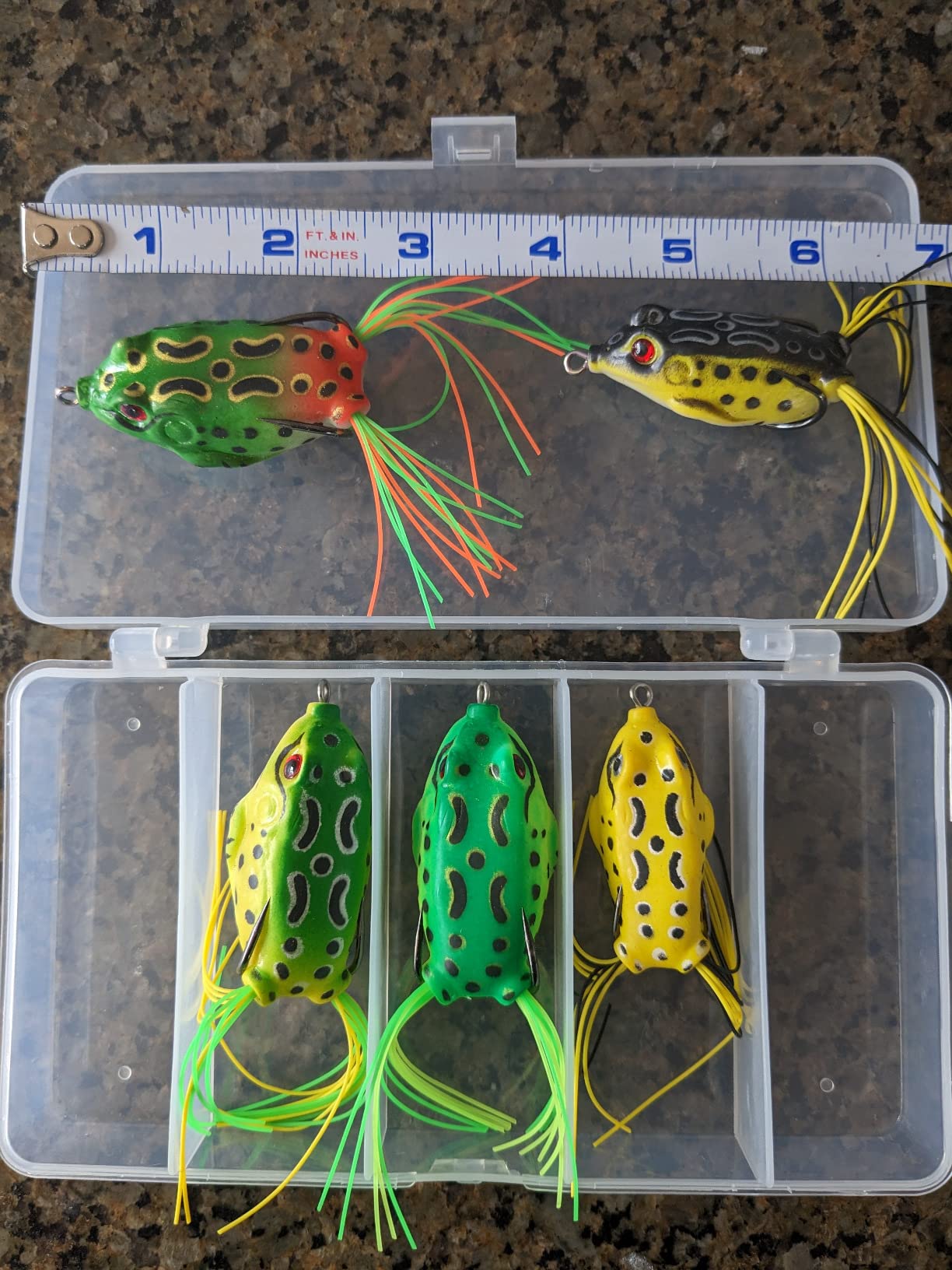5Pcs Topwater Hollow Body Frog Lures Set with Box customer photo 2