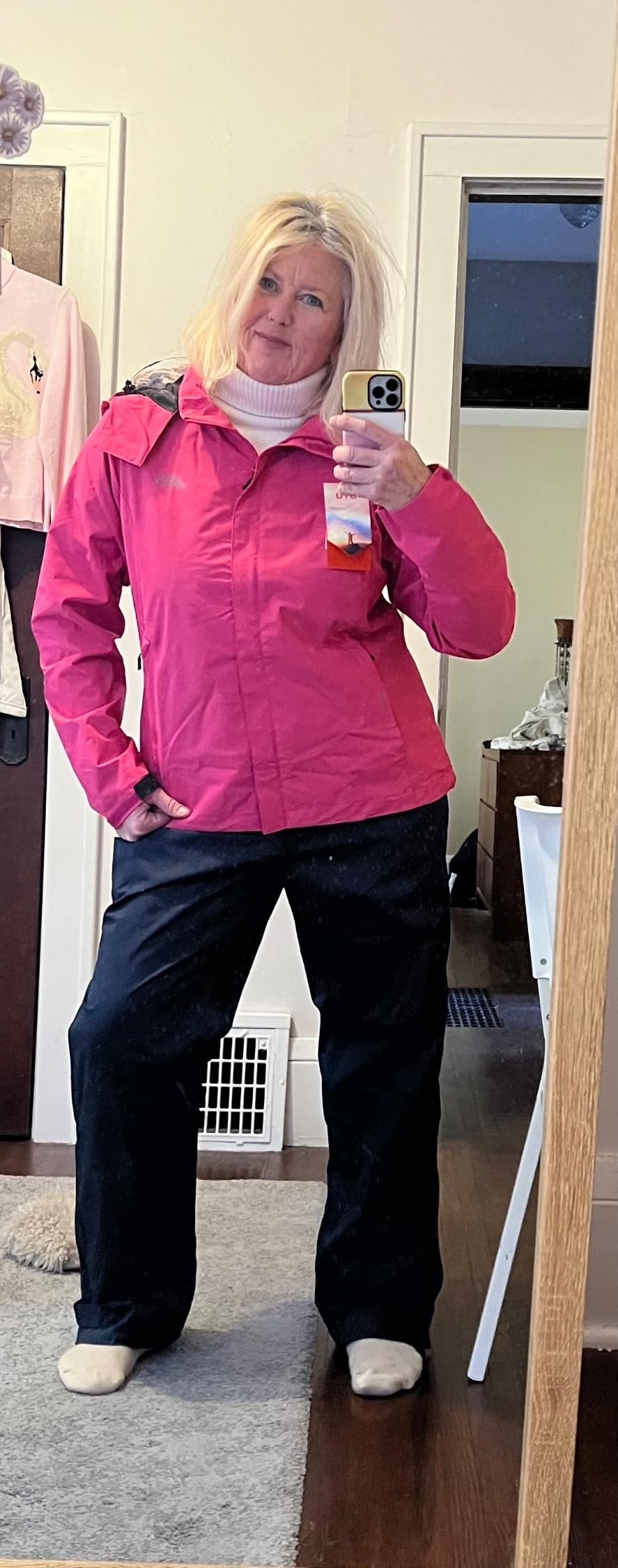 iCreek Women's Rain Pants Waterproof Windproof Lightweight Outdoor Pants customer photo 2