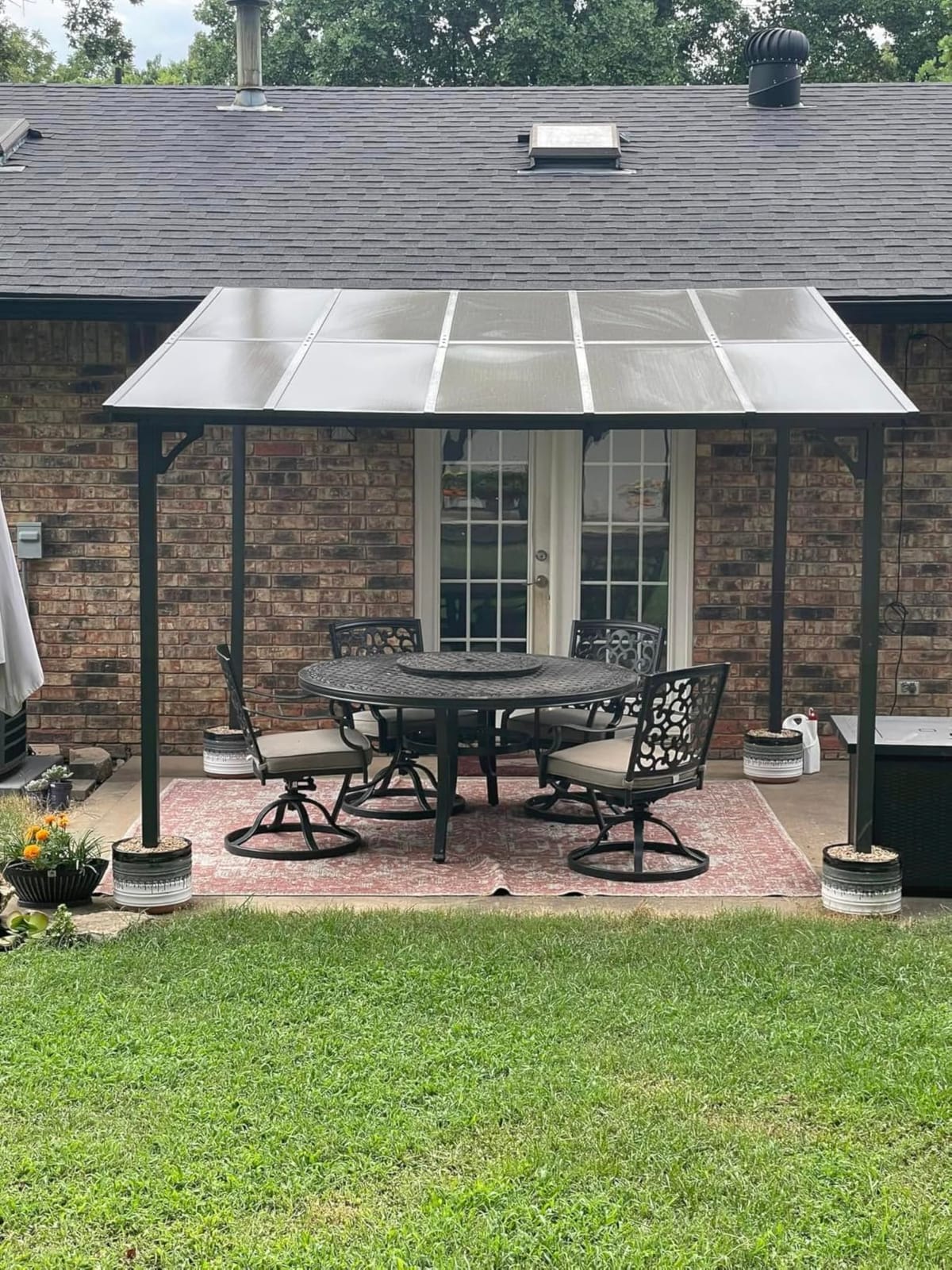 AECOJOY 10’ x 10’ Gazebo, Wall Mounted Gazebos Pergola on Clearance, Outdoor Patio Lean to Gazebo Awnings for Deck, Porch, Backyard and More customer photo 1