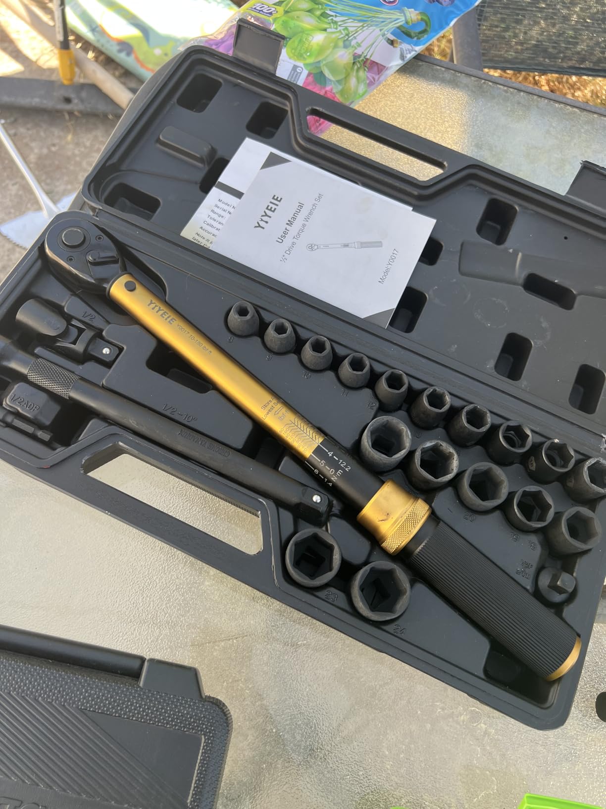 YIYEIE 50Pcs Master Bike Torque Wrench Set, 1/4 Inch Drive, 10-230 IN.LB (1-26.0 Nm), Inch Pound Click Torque Wrench with Bit Sockets, 0.1 Nm Micro, 3/8 Adapter, Pro Bicycle Tool Kit for MTB customer photo 2
