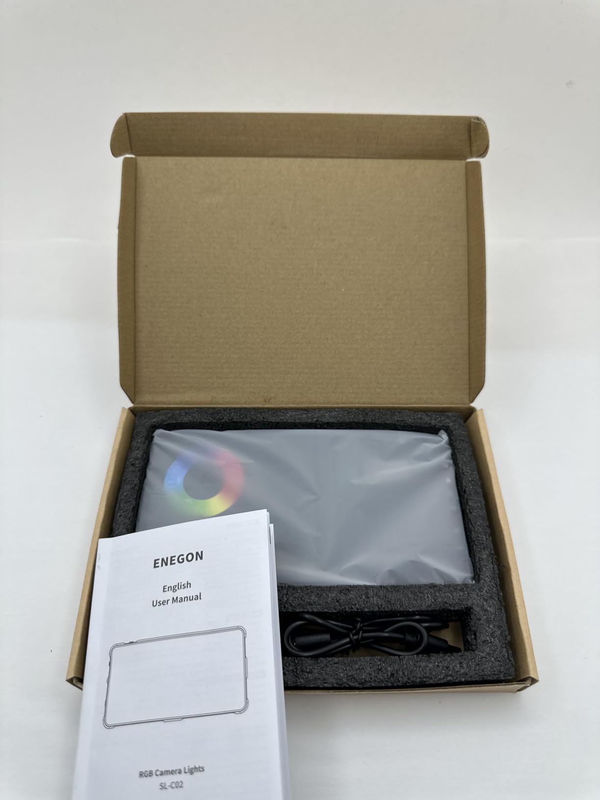 ENEGON RGB Video Light, Built-in 4000mAh Rechargeable Battery LED Camera Light Full Color 24 Common Light Effects, CRI≥95 2500-9000K LED Video Light Panel with Power Bank Function. customer photo 1