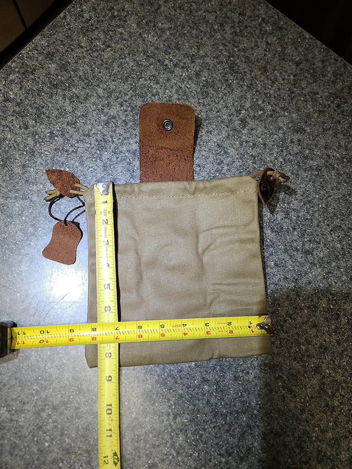 RingSun Waxed Canvas Mushroom Foraging Bag, Collapsible Camping Foraging Pouch, Leather Bushcraft Belt Tinder Dump Pouchs customer photo 1