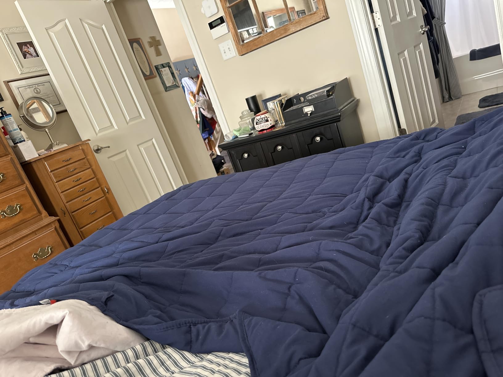 yescool King Size Weighted Blanket for Adults (20 lbs, 80” x 87”, Grey) Cooling Heavy Blanket for Sleeping Perfect for 190-210 lbs, Breathable Blanket for Adults & Couple All Season, Machine Washable customer photo 1