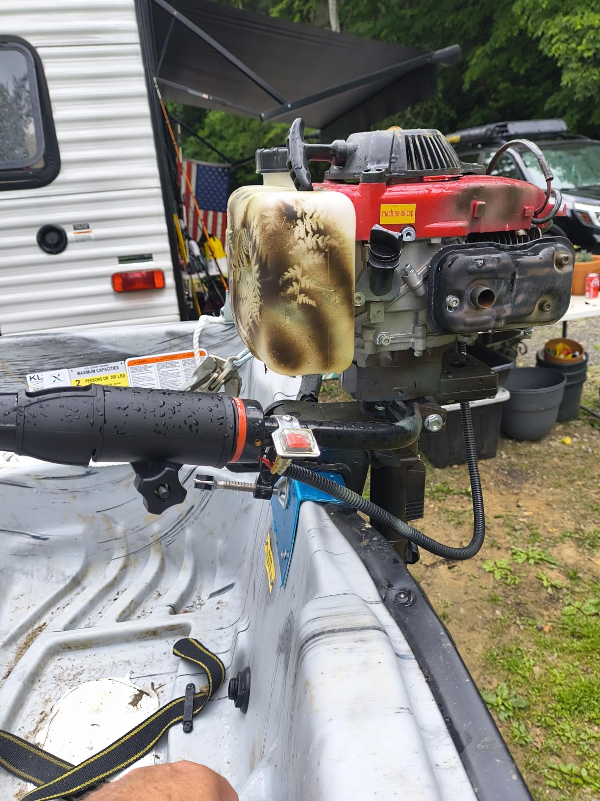 4 Stroke Small Outboard Motor 4 hp Outboard Boat Motor for Inflatable, Kayak, Dinghy, Canoe, Jon Boat Small Boat, With Short Shaft customer photo 2
